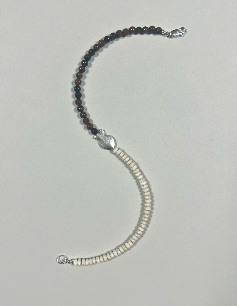 Almira II - Riverstone & Mahogany Obsidian Anklet