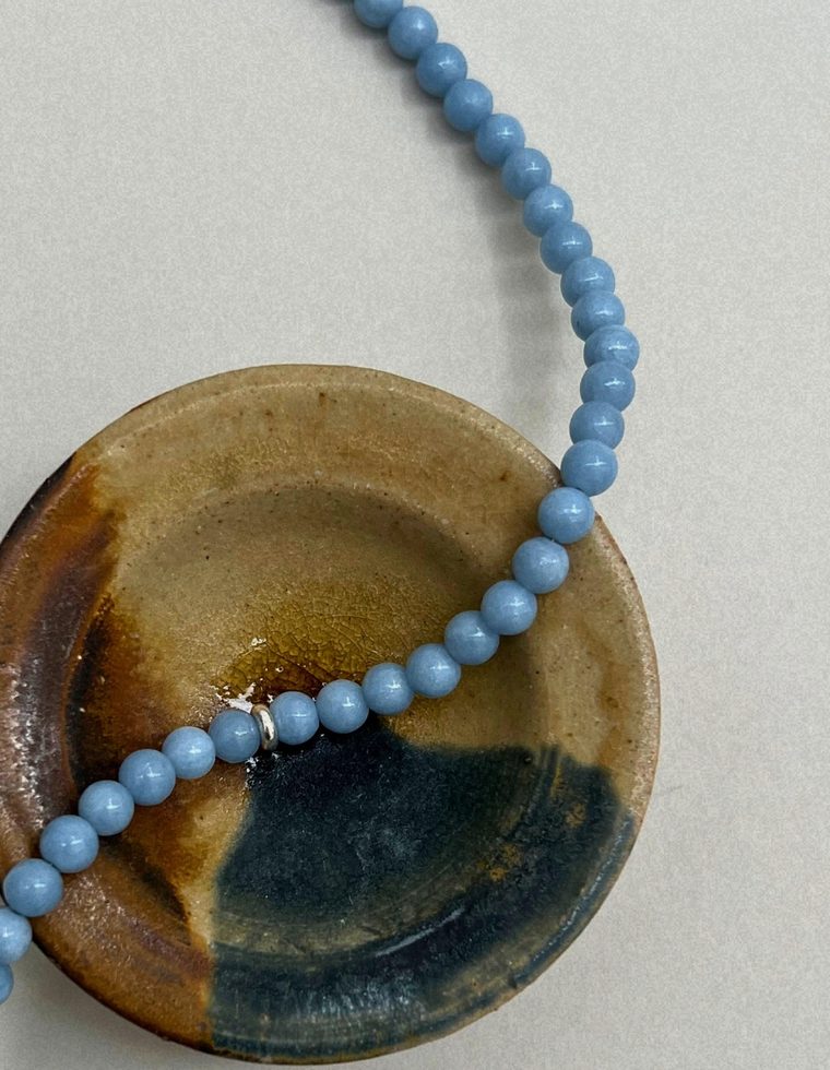 Still 10: angelite necklace, hand-strung by Palm of Feronia