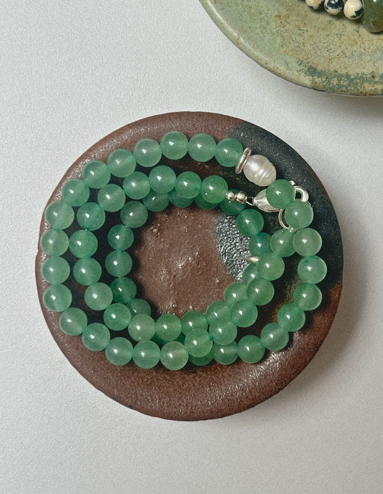 Sivra - Aventurine & Pearl Necklace