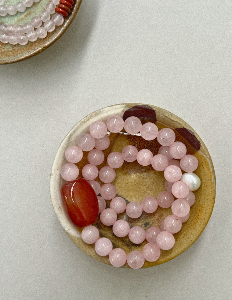 Mireva - Rose Quartz & Carnelian Necklace