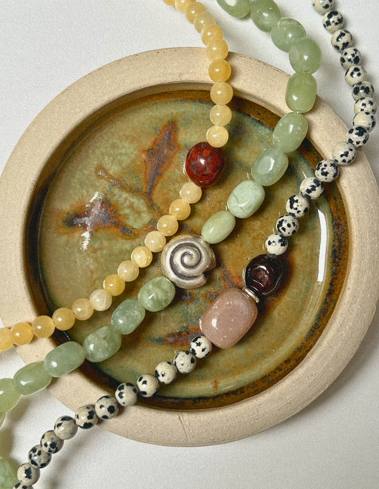 Navith - Dalmatian Jasper & Moonstone Necklace