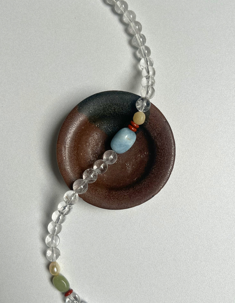 Halo 23 - Clear Quartz & Beryl Necklace