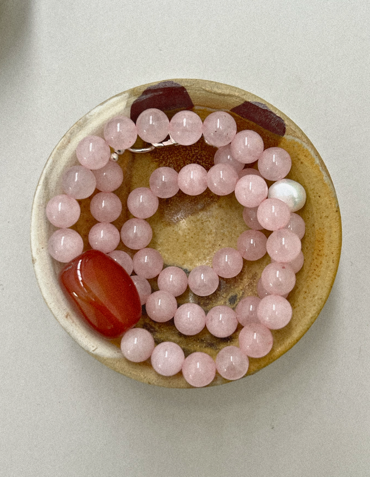 Mireva - Rose Quartz & Carnelian Necklace