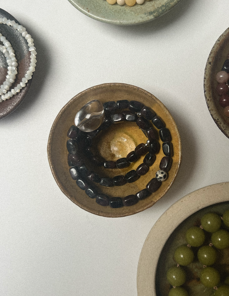 Myrrith - Garnet & Clear Quartz Necklace