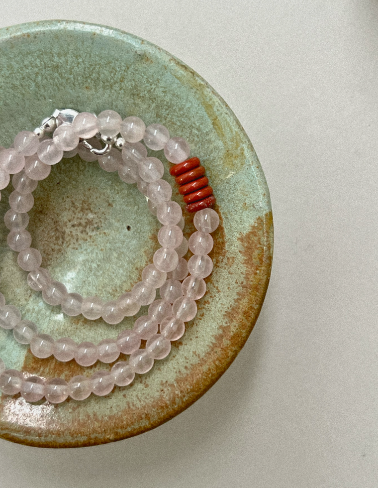 Elowen - Rose Quartz & Bowenite Necklace