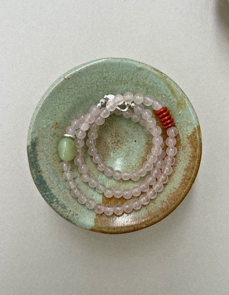 Elowen - Rose Quartz & Bowenite Necklace