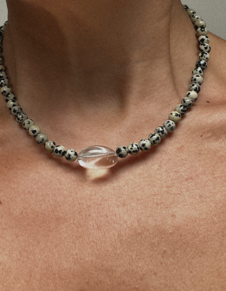 Norellin - Dalmatian Jasper & Quartz Necklace