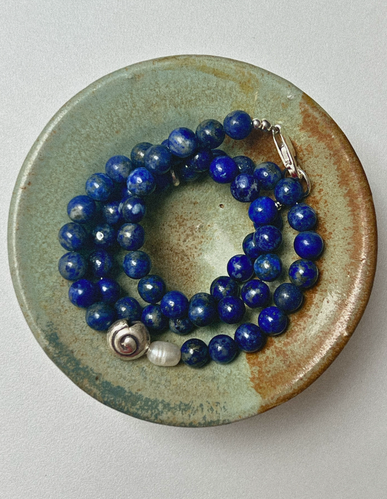 Thessa - Lapis Lazuli & Pearl Necklace