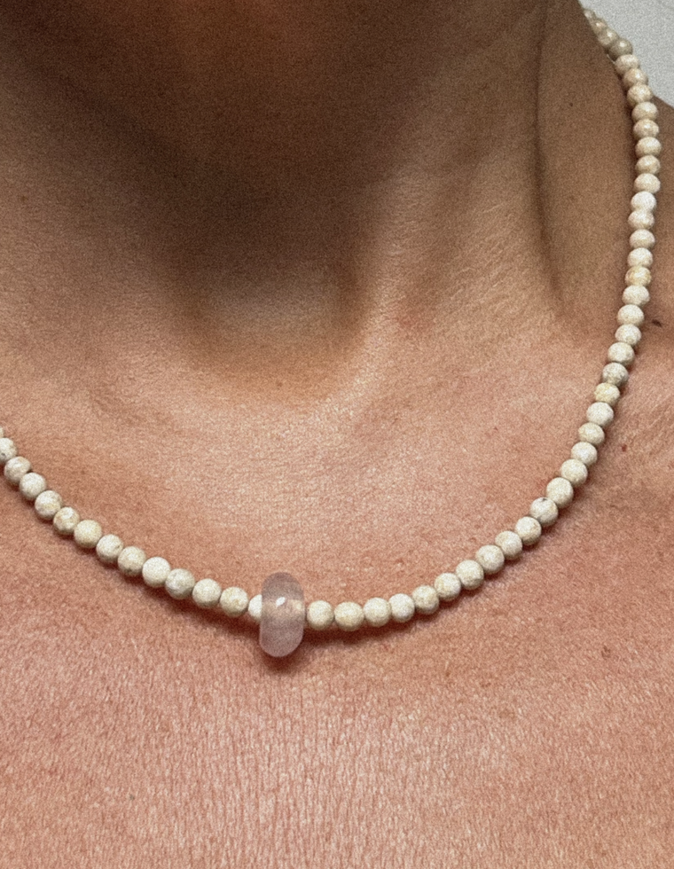 Miravelle - Riverstone & Rose Quartz Movement Necklace