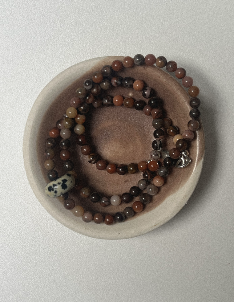 Sorelle - Riverstone & Dalmatian Jasper Movement Necklace