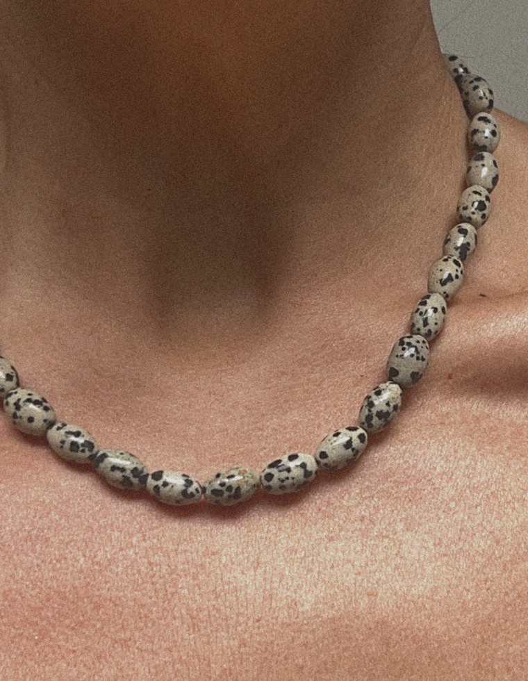 Sivelle - Dalmatian Jasper & Pearl Necklace