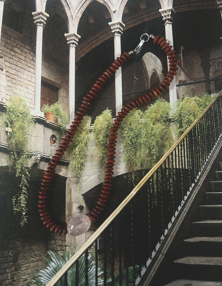 Cyralis II - Brecciated Jasper & Rose Quartz Necklace