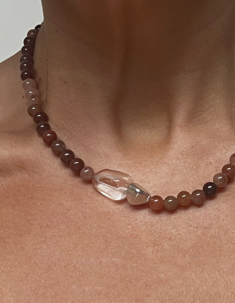 Malorae - Purple Aventurine & Clear Quartz Necklace