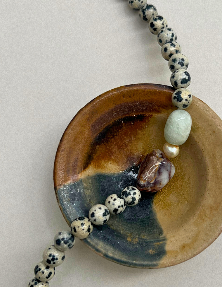 Collected 13: dalmatian jasper and exotica jasper necklace, hand-strung by Palm of Feronia, photo 2