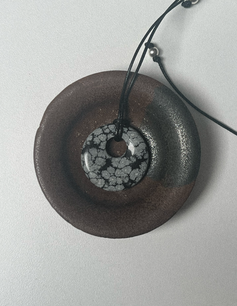 Velden II - Snowflake Obsidian Circa Pendant