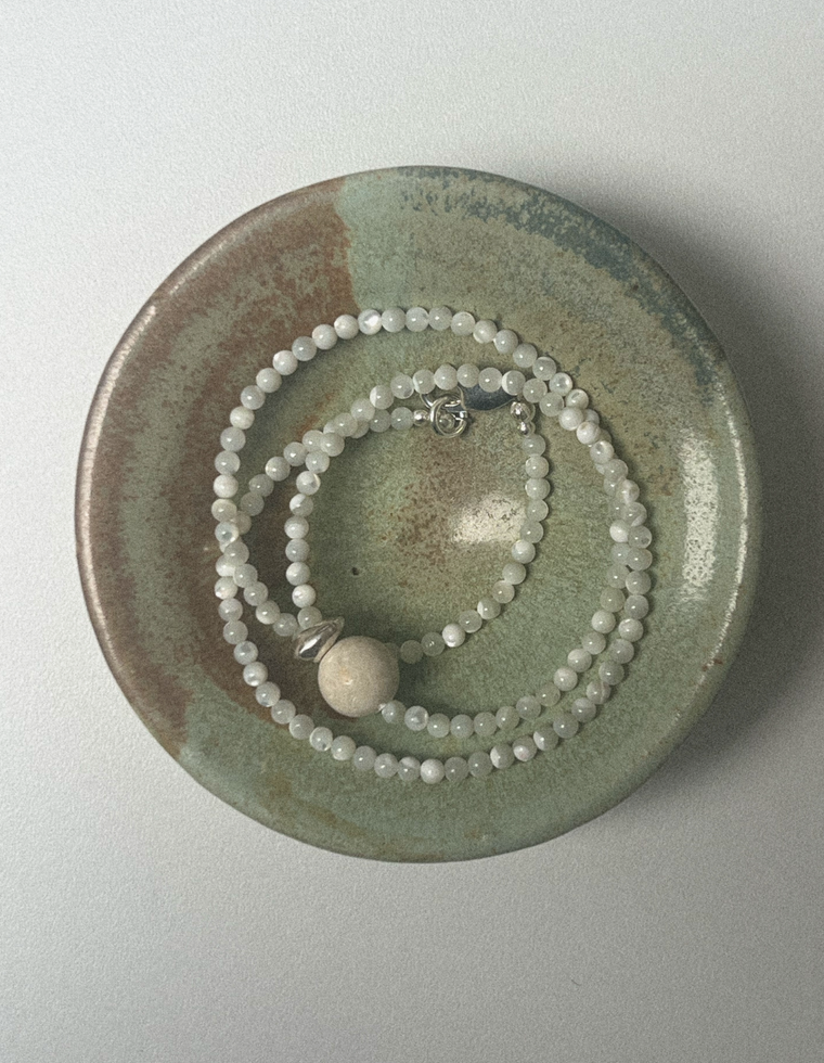 Corvessae - Mother of Pearl & Riverstone Necklace