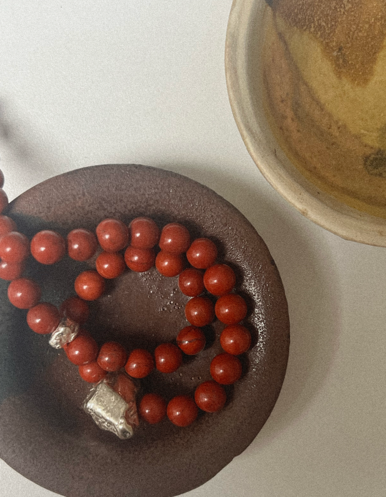 Ferra II - Red Jasper & Silver Necklace