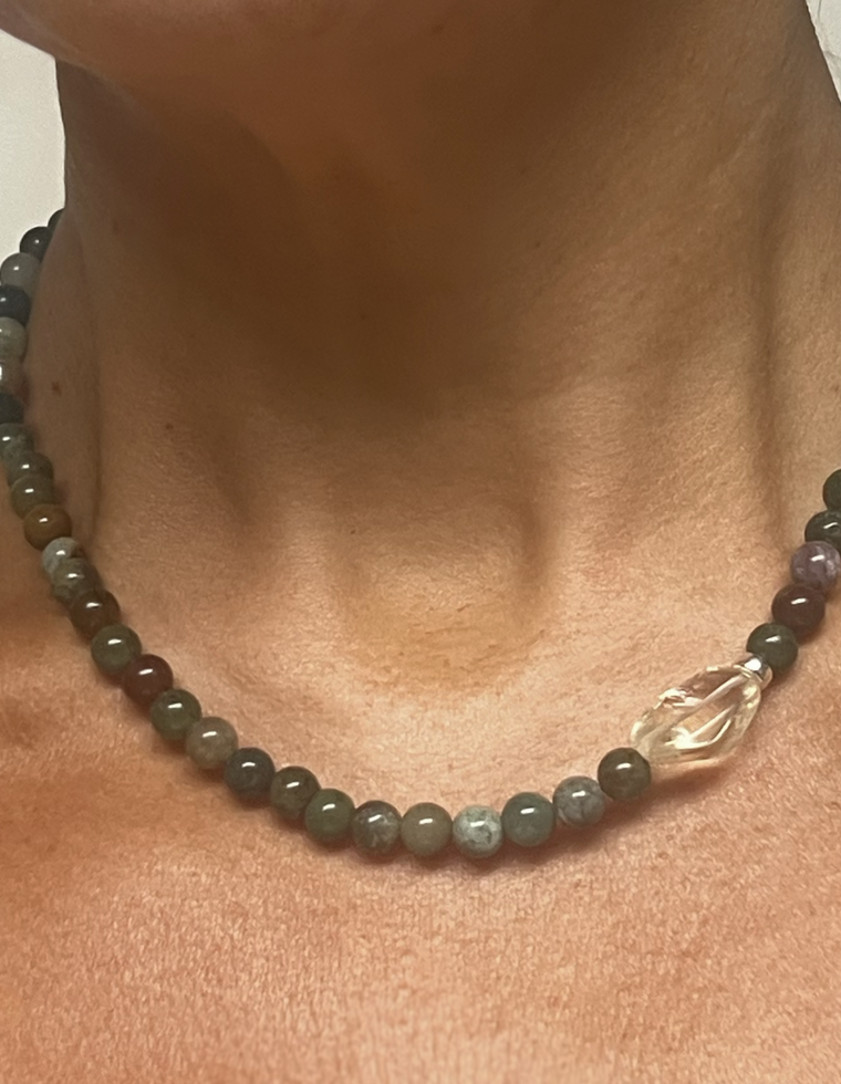 Cyravelle - Indian Agate & Citrine Necklace