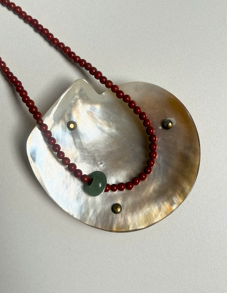Fresco 2 - Red Jasper Movement Necklace - PREORDER