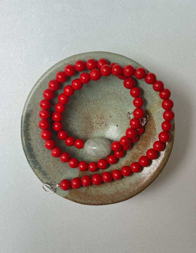 Calenne - Coral & Beryl Necklace