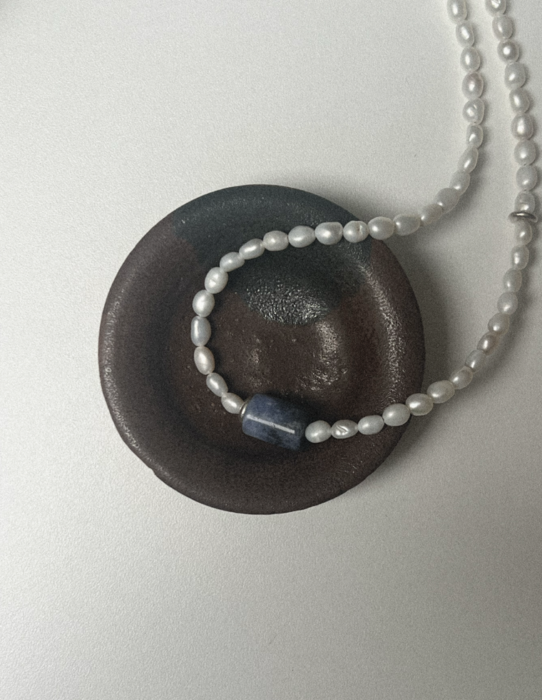 Ostrelle - Pearl & Sodalite Necklace