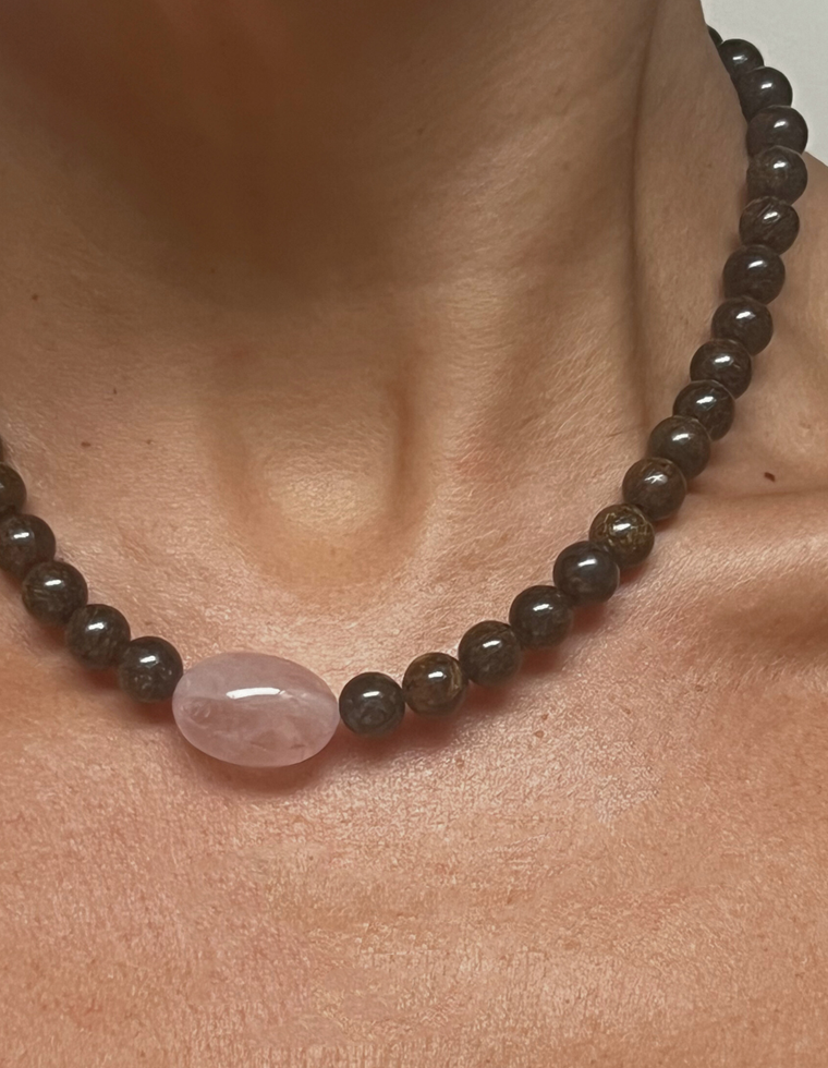 Olenara - Bronzite & Rose Quartz Necklace