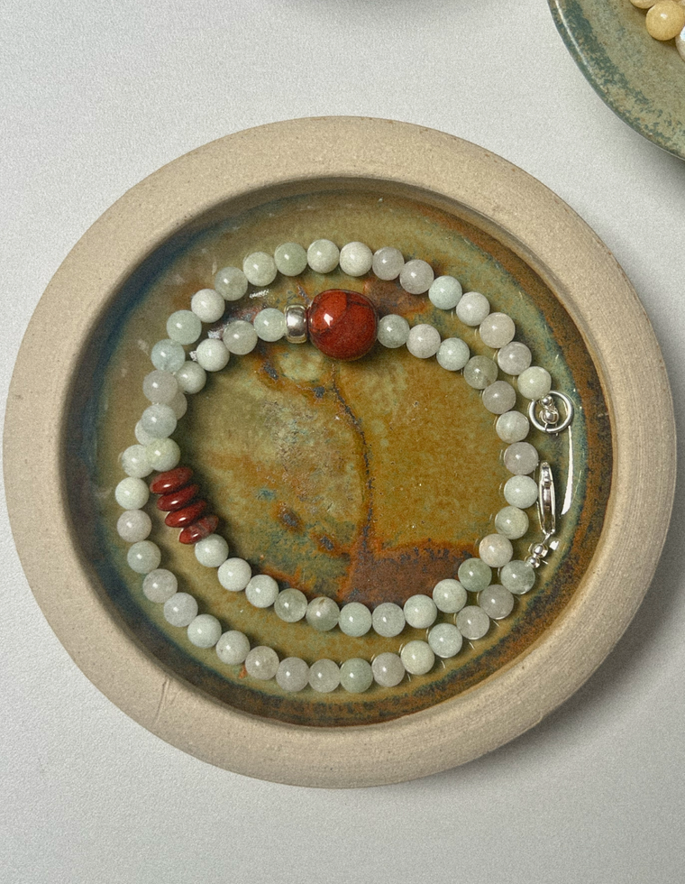 Cerelith - Morganite & Red Jasper Necklace