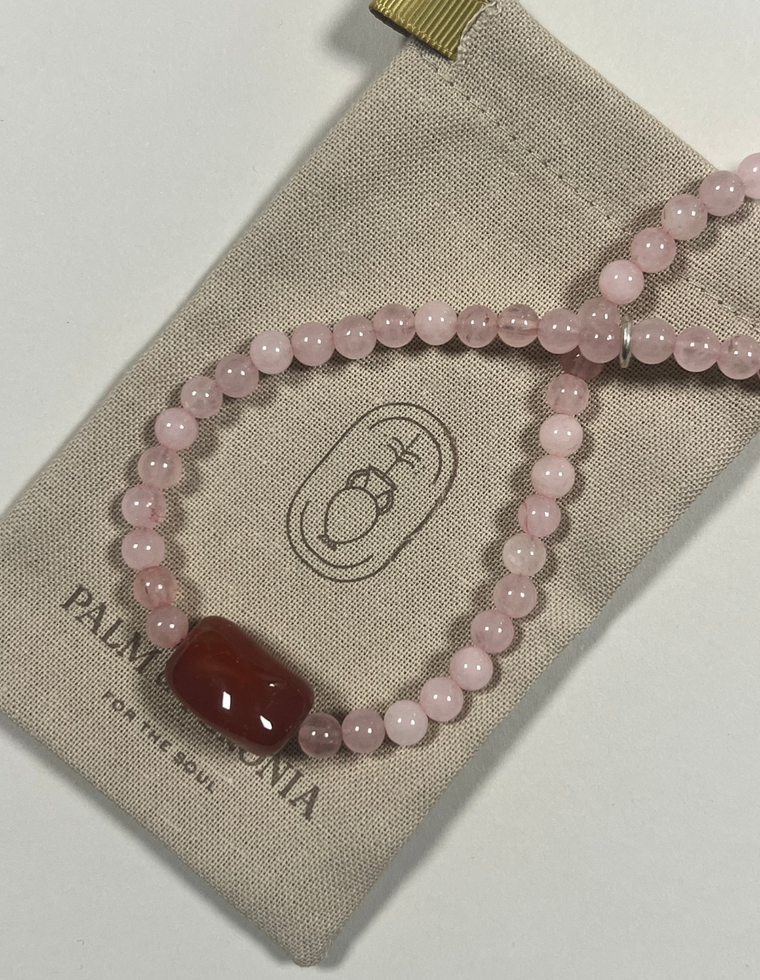 Tanith - Rose Quartz & Carnelian Necklace