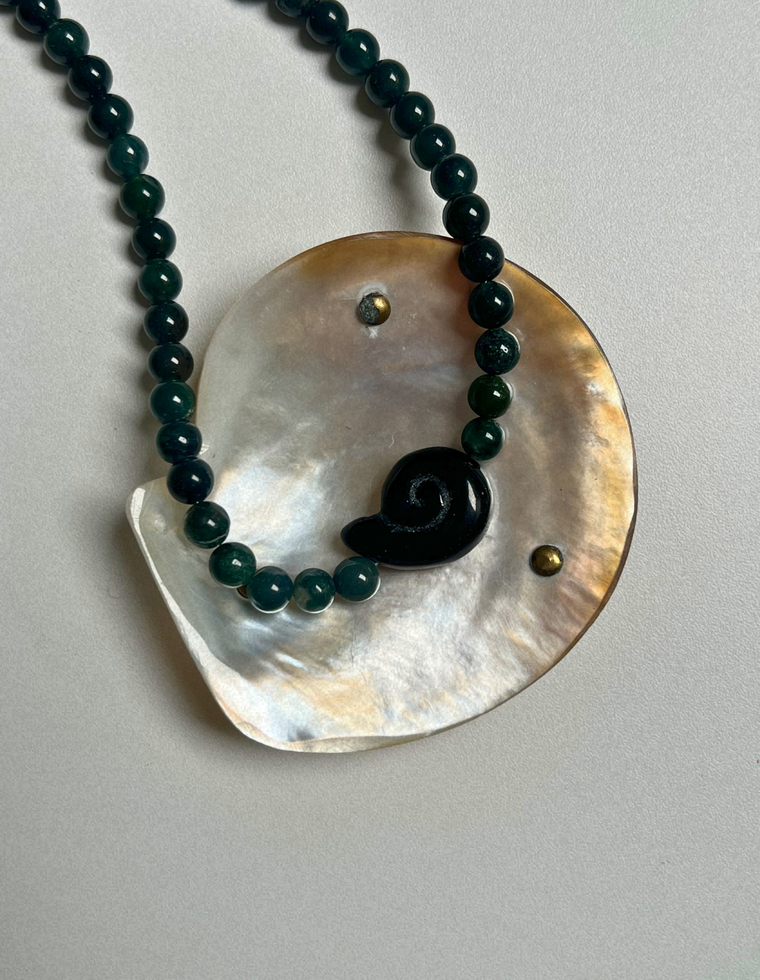 Relic 7 - Moss Agate Whorl Necklace