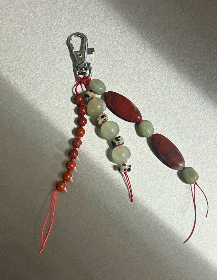 Red Jasper & Bowenite Carry Charm