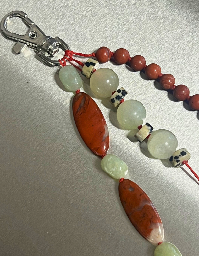 Red Jasper & Bowenite Carry Charm
