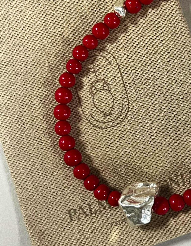 Pelagia - Coral & Silver Necklace