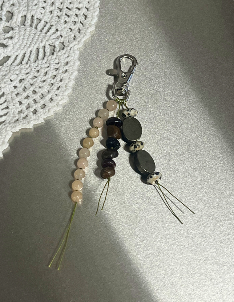 Peach Beryl & Bronzite Carry Charm