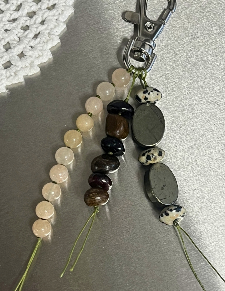 Peach Beryl & Bronzite Carry Charm