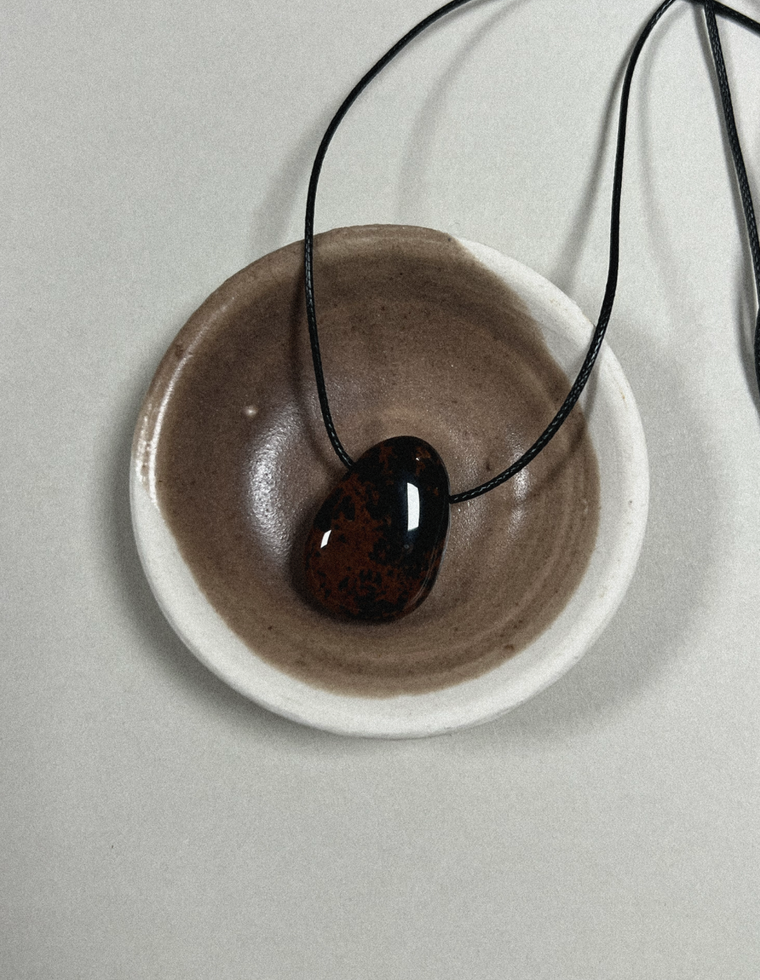 Calenthe VI - Mahogany Obsidian Forma Pendant
