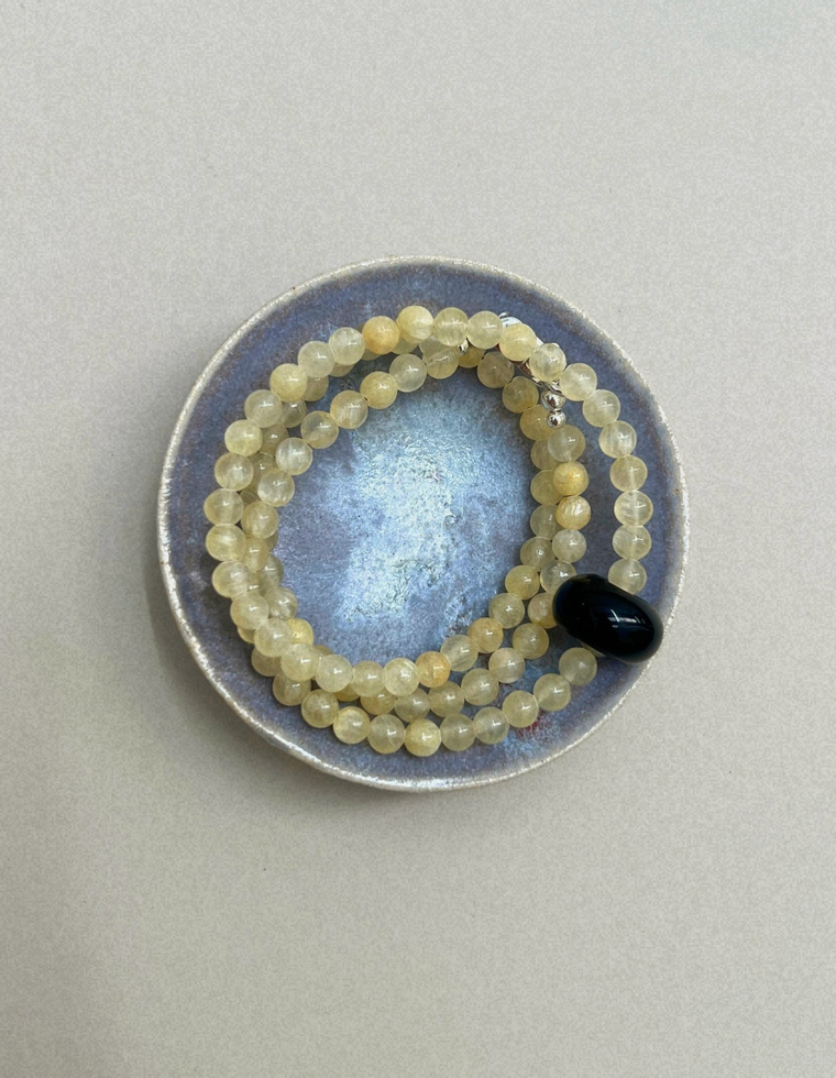 Keepsake 7: silk jade and onyx movement necklace, hand-strung by Palm of Feronia