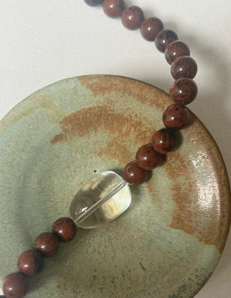 Velkarin - Mahogany Obsidian & Quartz Necklace