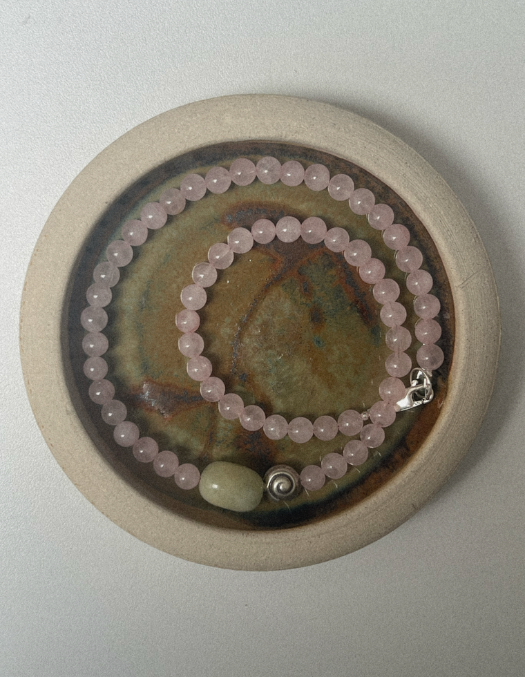 Selira - Rose Quartz & Beryl Necklace