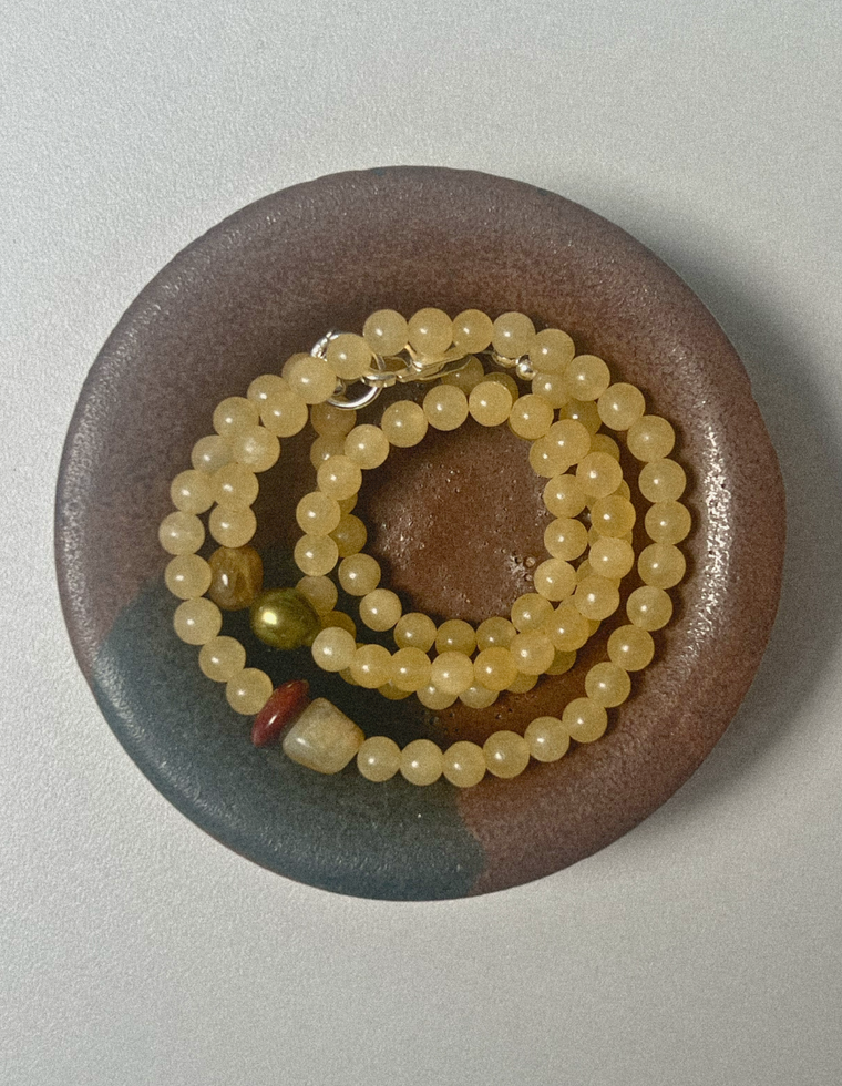 Meliora - Yellow Jade & Pearl Necklace