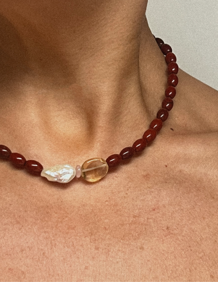 Cirellan - Red Jasper & Citrine Necklace