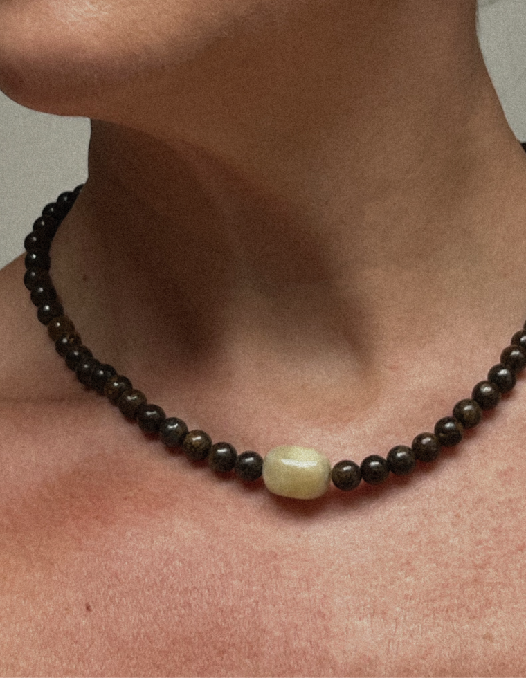 Taviel - Bronzite & Beryl Necklace