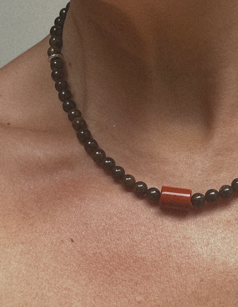Brannic - Bronzite & Red Jasper Necklace