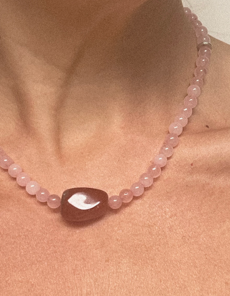Tanith - Rose Quartz & Carnelian Necklace
