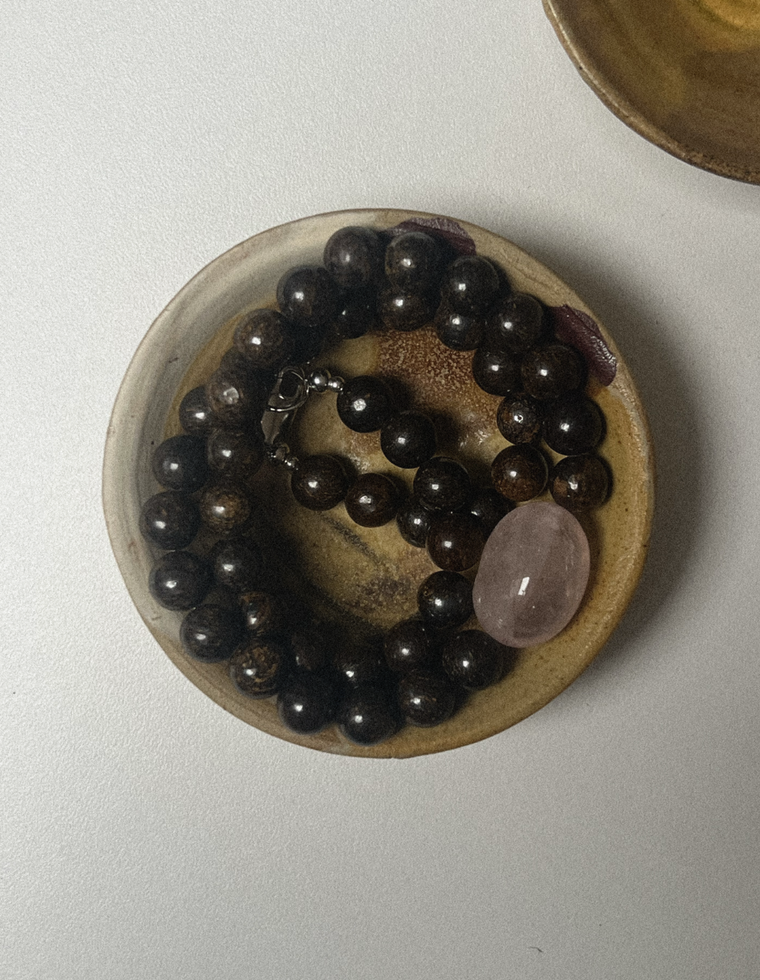 Olenara II - Bronzite & Rose Quartz Necklace