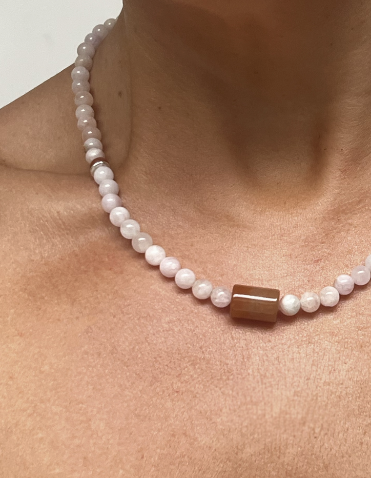 Sorienne - Morganite & Aventurine Necklace