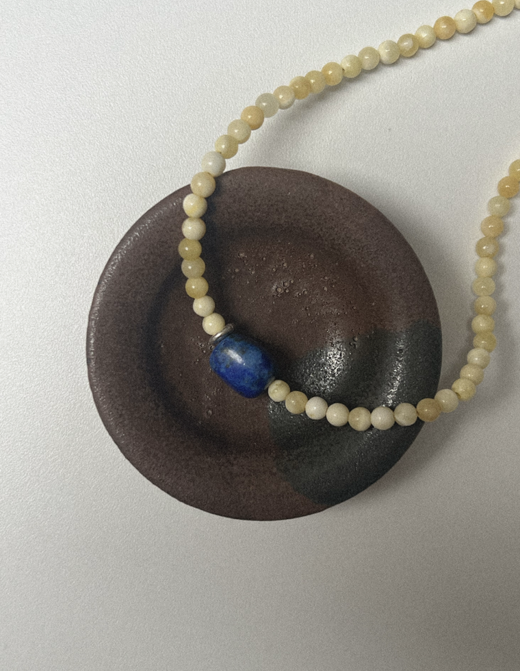 Calisra - Yellow Jade & Lapis Lazuli Necklace