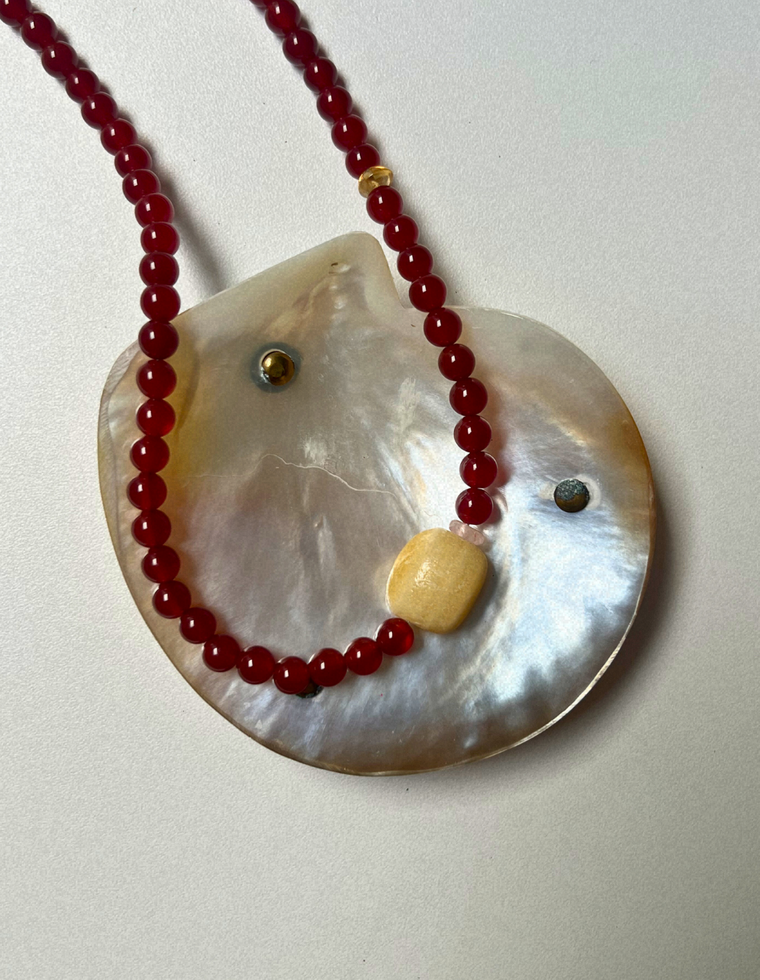 Groundwork 5 - Carnelian & Calcite Necklace