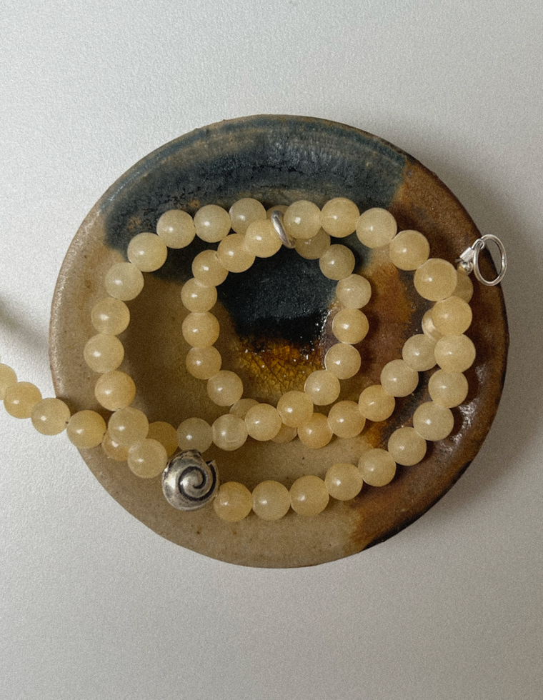 Marenel - Yellow Jade & Silver Necklace
