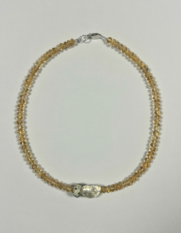 Aurevia - Citrine & Dalmatian Jasper Necklace