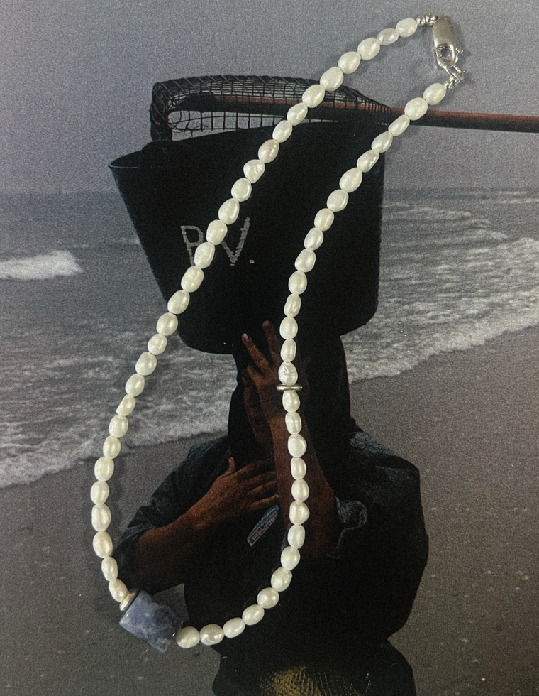 Ostrelle - Pearl & Sodalite Necklace